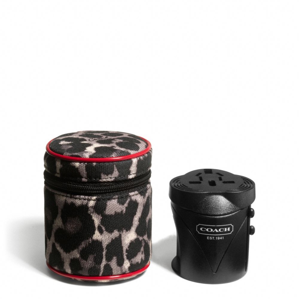 COACH F66122 Park Ocelot Print Travel Adapter 