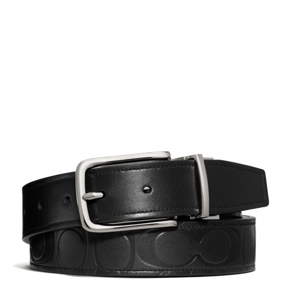 COACH HARNESS SIGNATURE EMBOSSED LEATHER CUT TO SIZE REVERSIBLE BELT - ONE COLOR - F66125