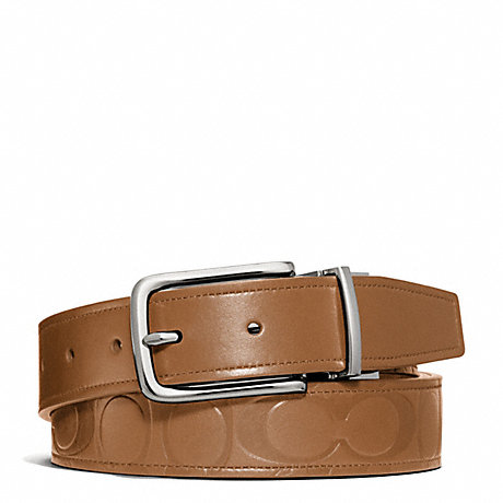 COACH F66125 HARNESS SIGNATURE EMBOSSED LEATHER CUT TO SIZE REVERSIBLE BELT ONE-COLOR