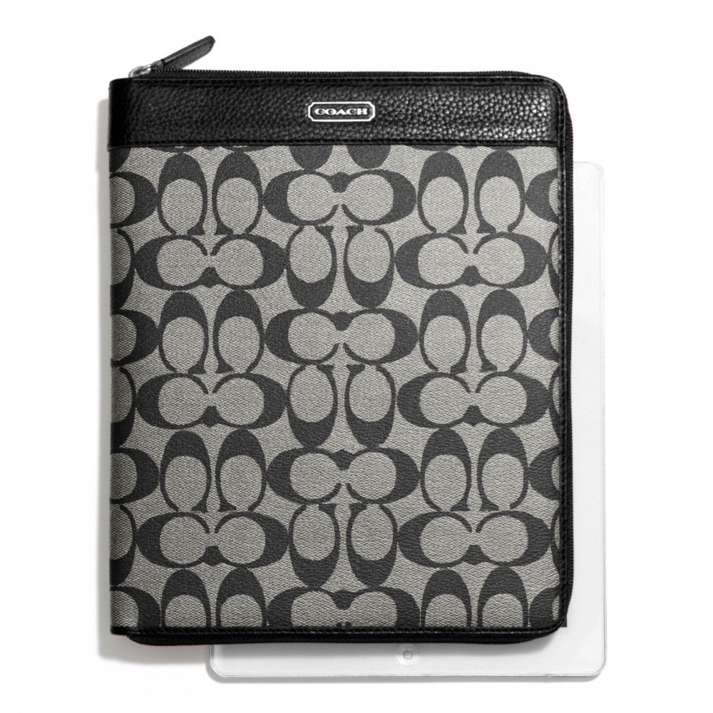 PARK SIGNATURE PVC ZIP IPAD CASE - f66161 - SILVER/BLACK/WHITE/BLACK