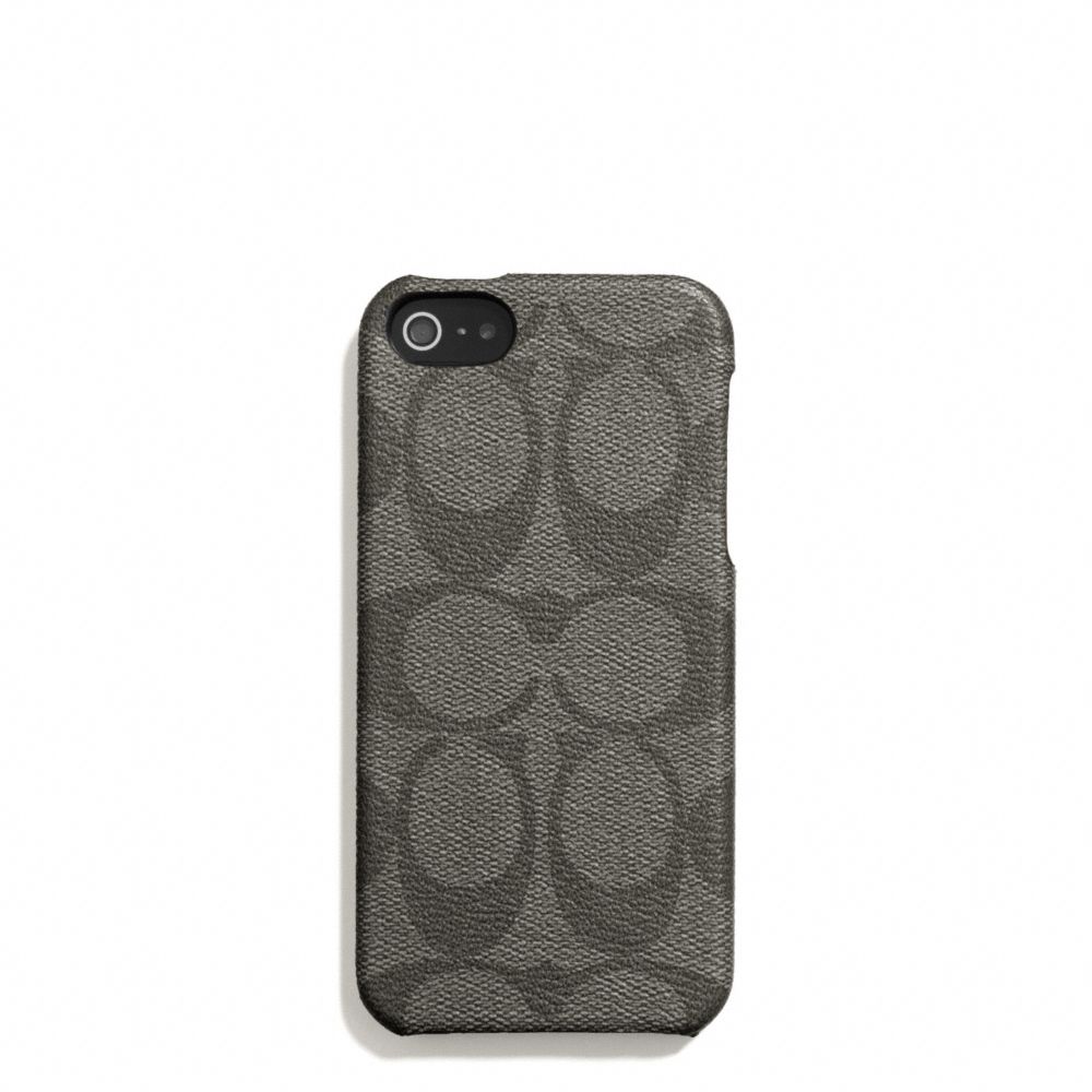 COACH HERITAGE STRIPE MOLDED IPHONE 5 CASE - SILVER/GREY/CHARCOAL - F66166