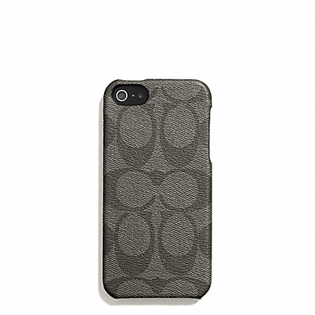 COACH F66166 HERITAGE STRIPE MOLDED IPHONE 5 CASE SILVER/GREY/CHARCOAL