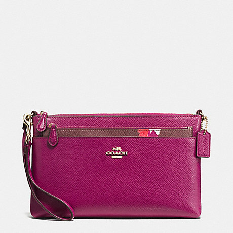 COACH f66182 WRISTLET WITH POP UP POUCH IN FIELD FLORA PRINT COATED CANVAS IMITATION GOLD/FUCHSIA MULTI