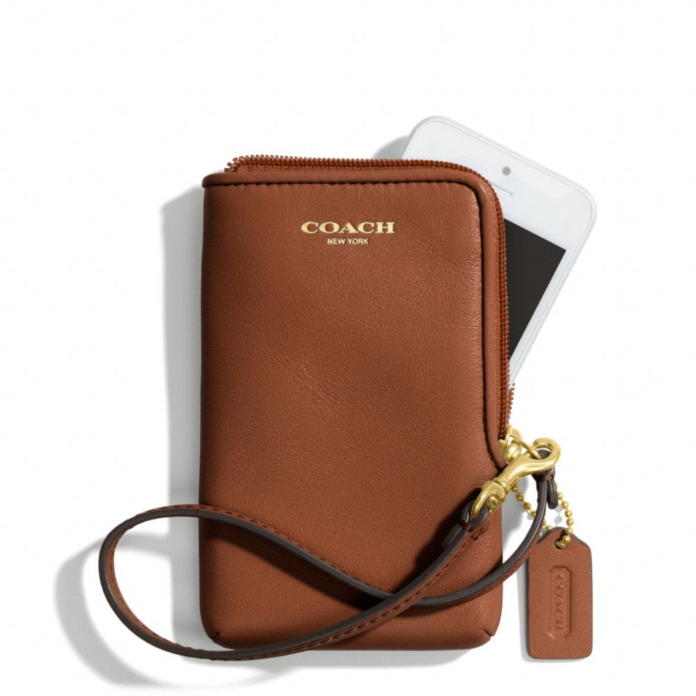 NORTH/SOUTH UNIVERSAL CASE IN LEATHER - BRASS/COGNAC - COACH F66213