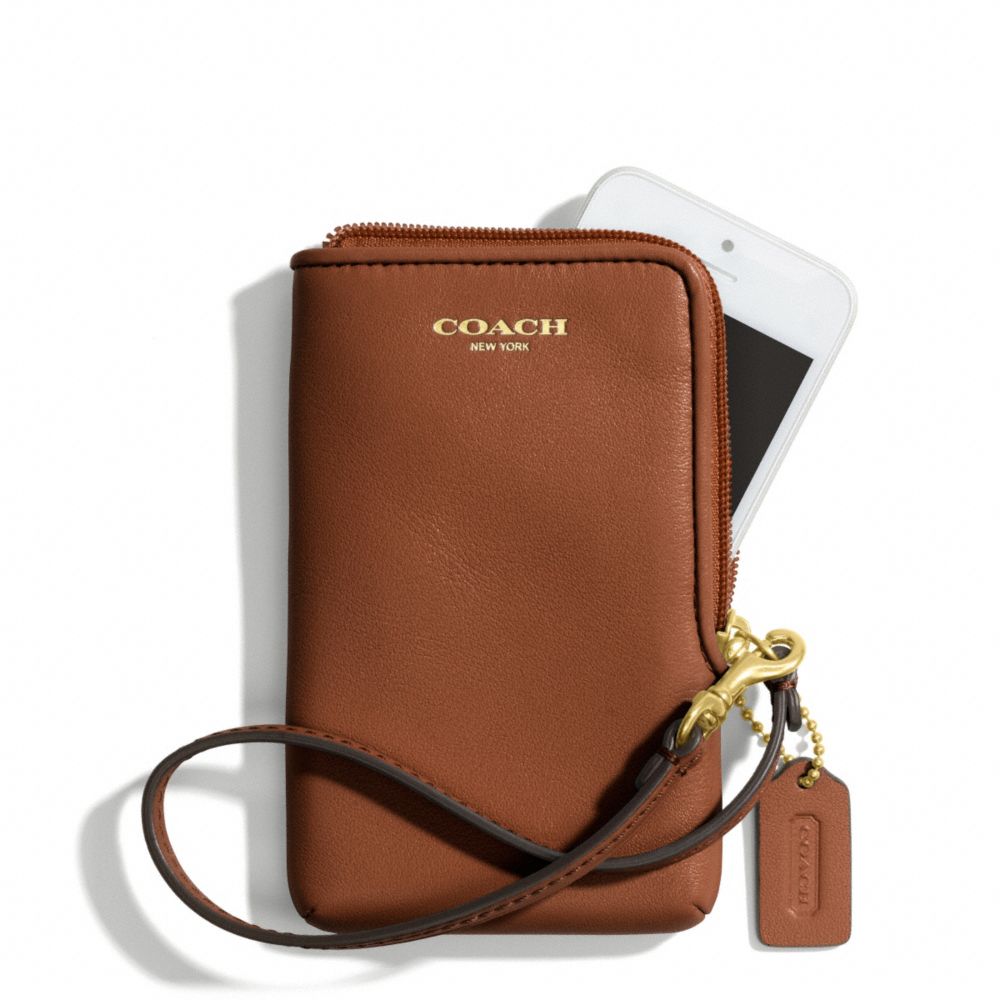 COACH NORTH/SOUTH UNIVERSAL CASE IN LEATHER -  BRASS/COGNAC - f66213