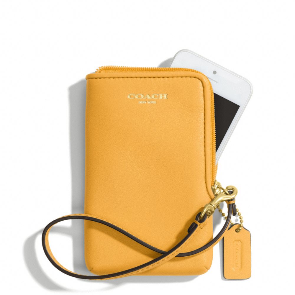 LEATHER NORTH/SOUTH UNIVERSAL CASE - BRASS/MUSTARD - COACH F66213