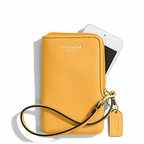 COACH LEATHER NORTH/SOUTH UNIVERSAL CASE - BRASS/MUSTARD - f66213