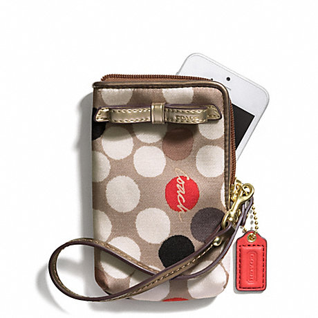 COACH F66248 POPPY WATERCOLOR DOT PRINT NORTH/SOUTH UNIVERSAL CASE ONE-COLOR
