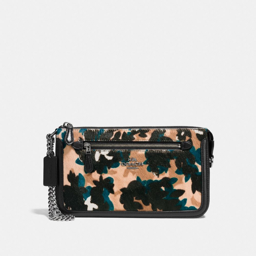 NOLITA WRISTLET 24 WITH SCATTERED LEAF PRINT - F66301 - DK/WALNUT MULTI