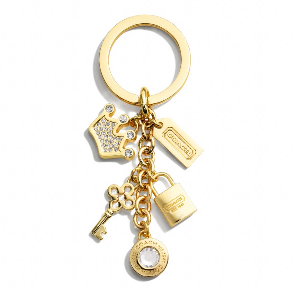 COACH CROWN MULTI MIX KEY RING - ONE COLOR - F66320
