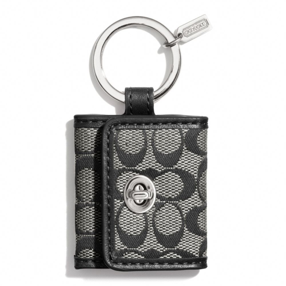 COACH F66338 Signature Picture Frame Key Ring SILVER/BLACK/WHITE/BLACK