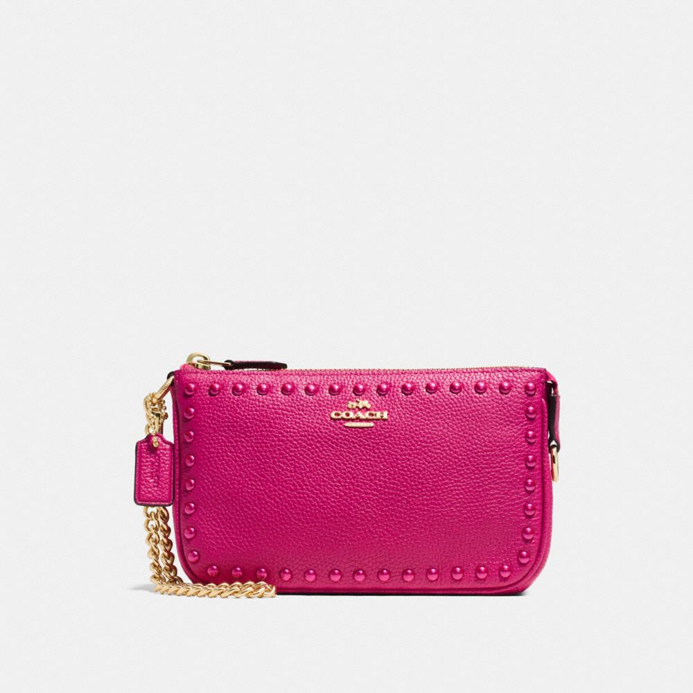 COACH F66380 - NOLITA WRISTLET 19 WITH LACQUER RIVETS LI/CERISE