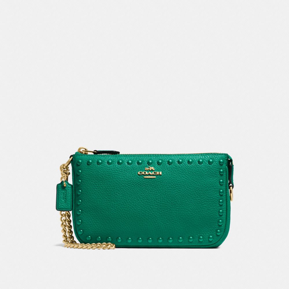 COACH F66380 - NOLITA WRISTLET 19 WITH LACQUER RIVETS LI/FOREST