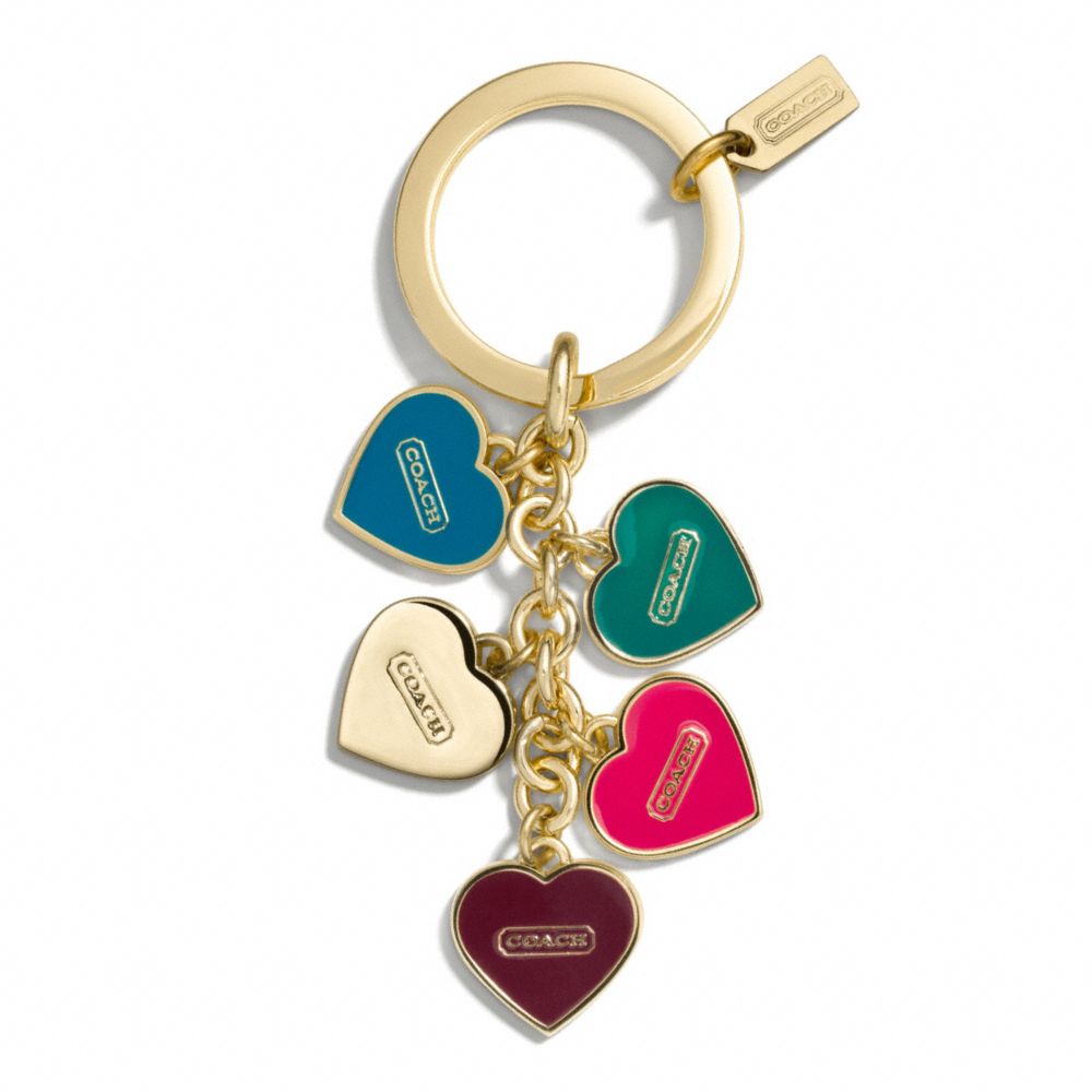 COACH MULTI HEART MULTI MIX KEY RING - ONE COLOR - F66398