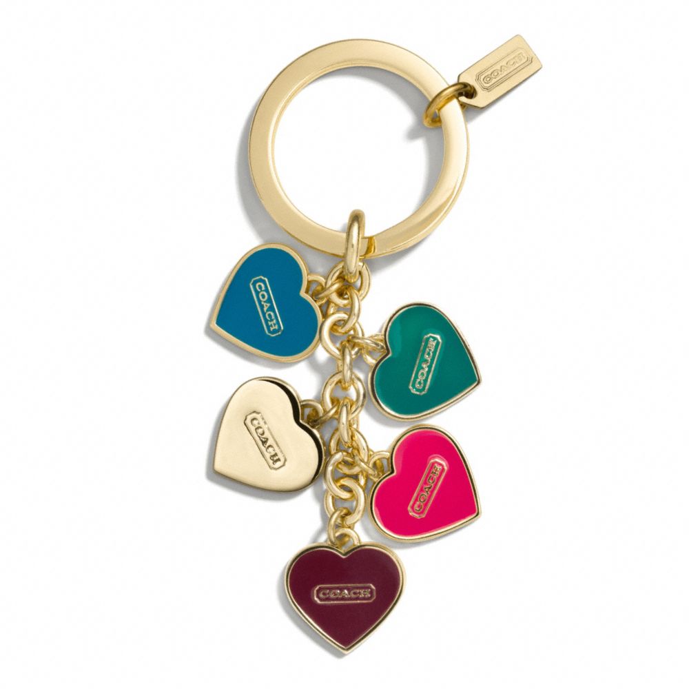 COACH F66398 Multi Heart Multi Mix Key Ring 