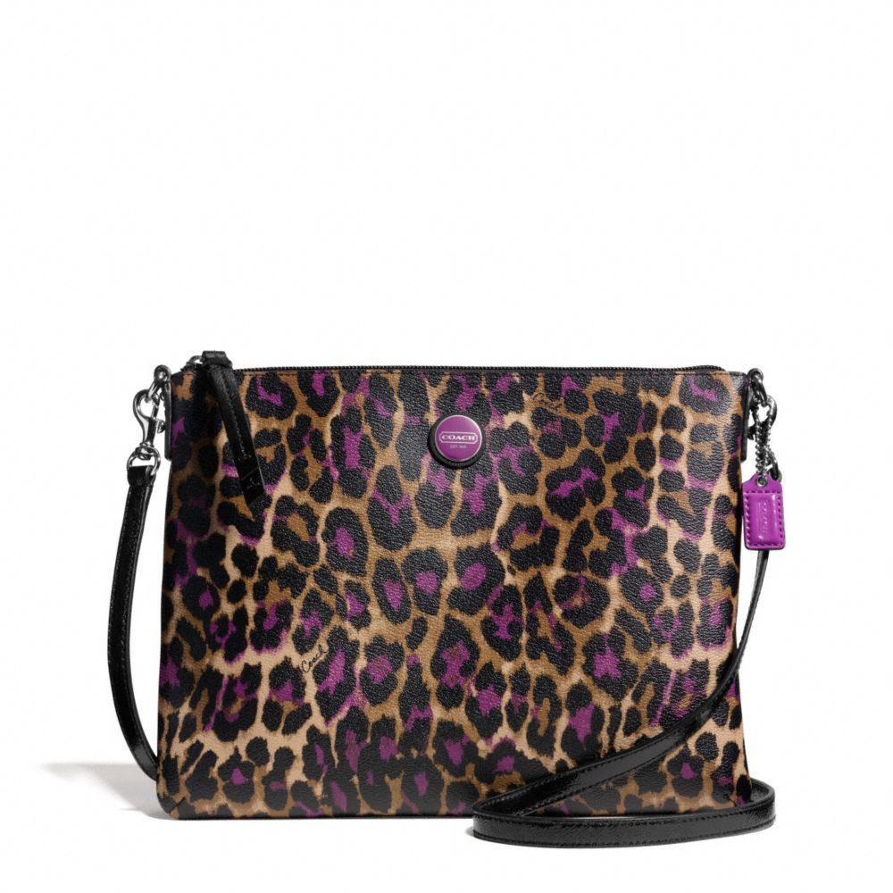 SIGNATURE STRIPE OCELOT PRINT TABLET CROSSBODY COACH F66496