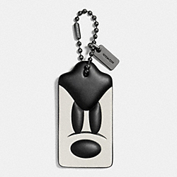 PONDEROUS MICKEY HANGTAG IN GLOVETANNED LEATHER - DK/BLACK WHITE - COACH F66518