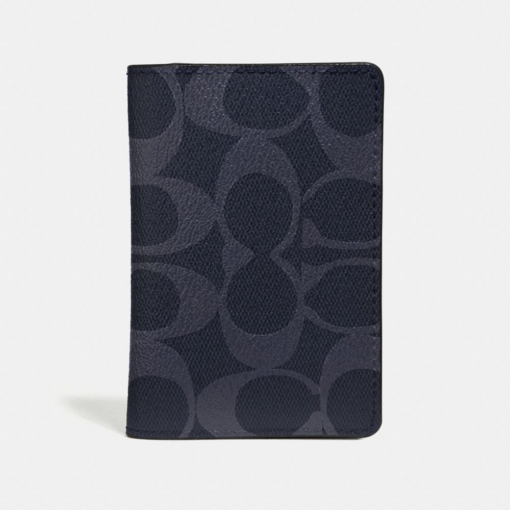 CARD WALLET IN SIGNATURE CANVAS - DENIM/BLACK ANTIQUE NICKEL - COACH F66549