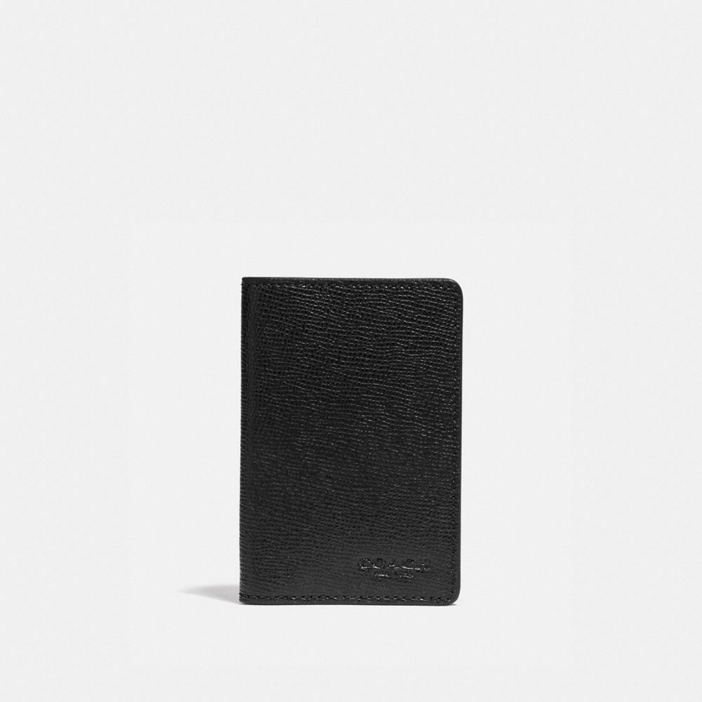 CARD WALLET - BLACK/BLACK ANTIQUE NICKEL - COACH F66574