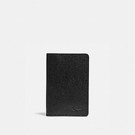 COACH F66574 CARD WALLET BLACK/BLACK-ANTIQUE-NICKEL