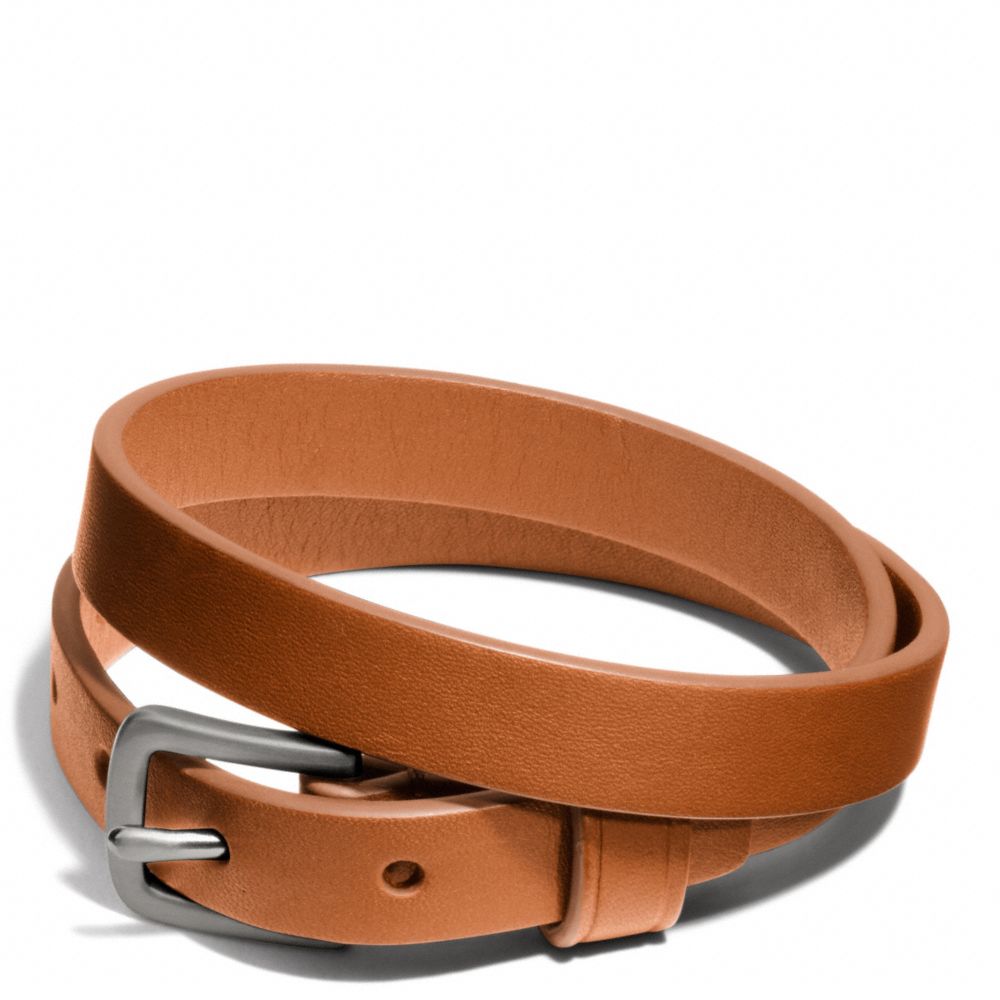 COACH F66578 Camden Leather Bracelet SILVER/ORANGE