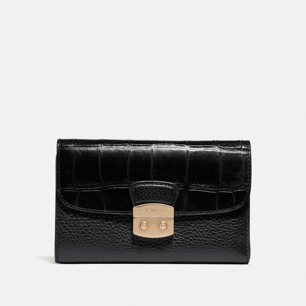 COACH F66629 MEDIUM ENVELOPE WALLET BLACK/IMITATION GOLD