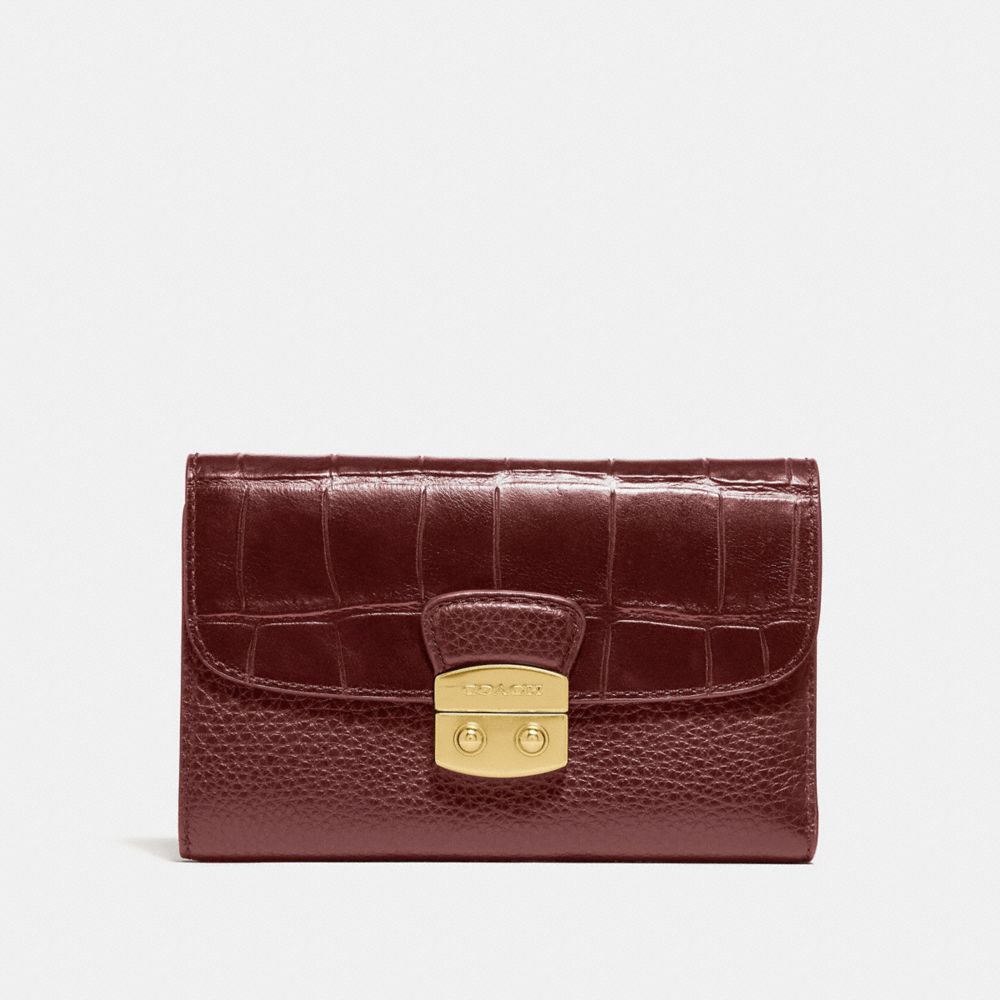 COACH F66629 Medium Envelope Wallet WINE/IMITATION GOLD