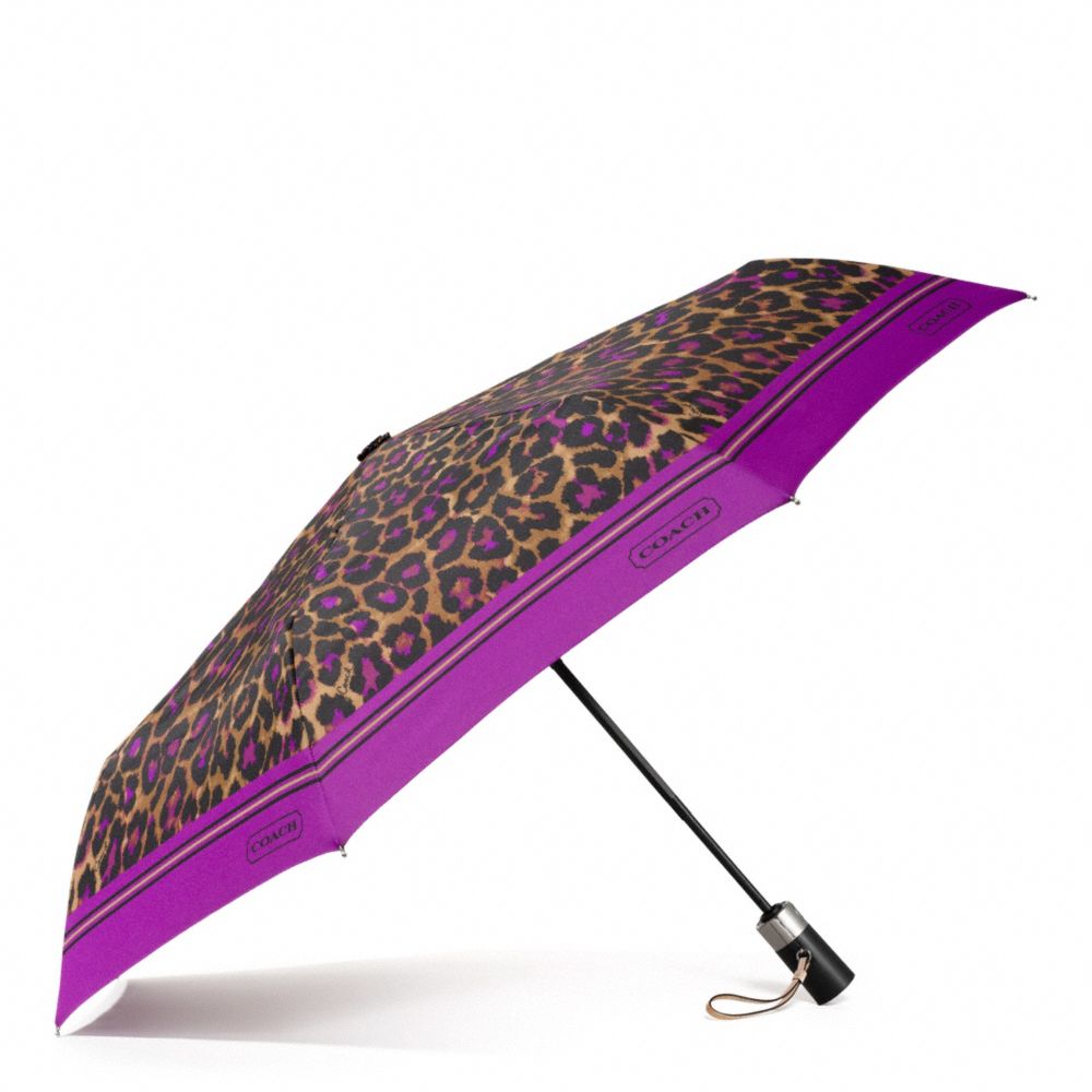 COACH F66639 Signature Stripe Ocelot Print Umbrella 