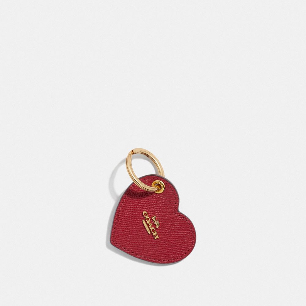 COACH HEART KEYFOB - TRUE RED/GOLD - F66645