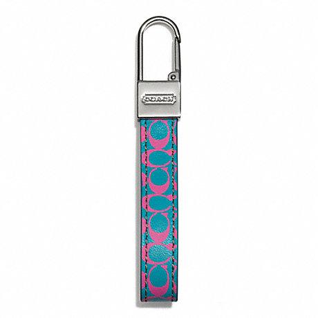 COACH F66703 PRINTED SIGNATURE LEATHER LOOP KEY RING ONE-COLOR