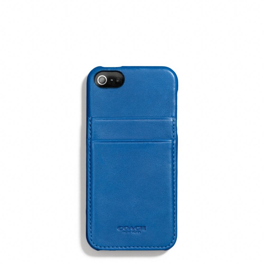 COACH BLEECKER LEATHER IPHONE 5 MOLDED CASE WALLET - IMPERIAL BLUE - F66720