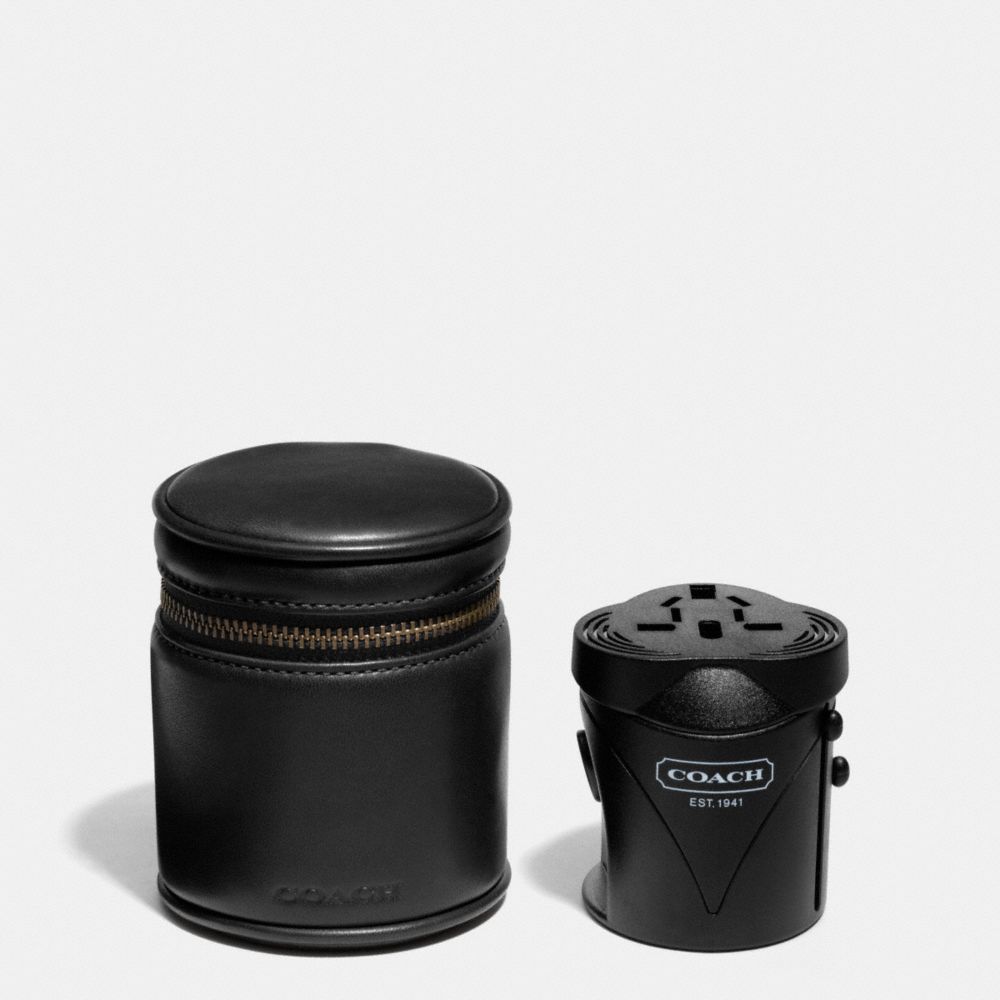 COACH F66727 BLEECKER LEATHER TRAVEL ADAPTER -BLACK