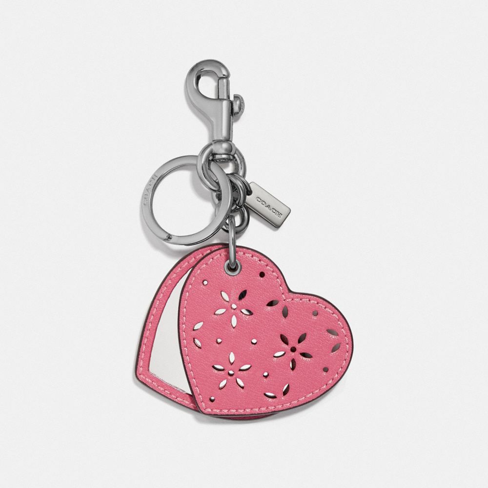 COACH F66749 MIRROR BAG CHARM STRAWBERRY/SILVER