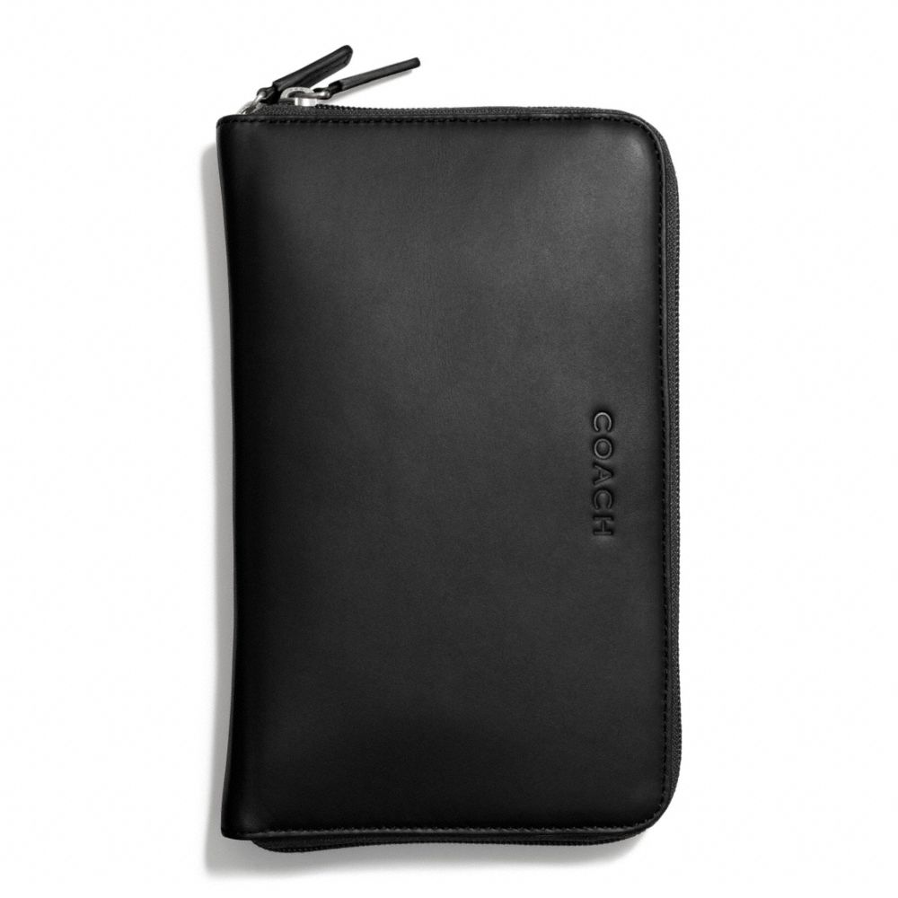 CAMDEN LEATHER ZIP TRAVEL CHARGER - f66756 - F66756BLK