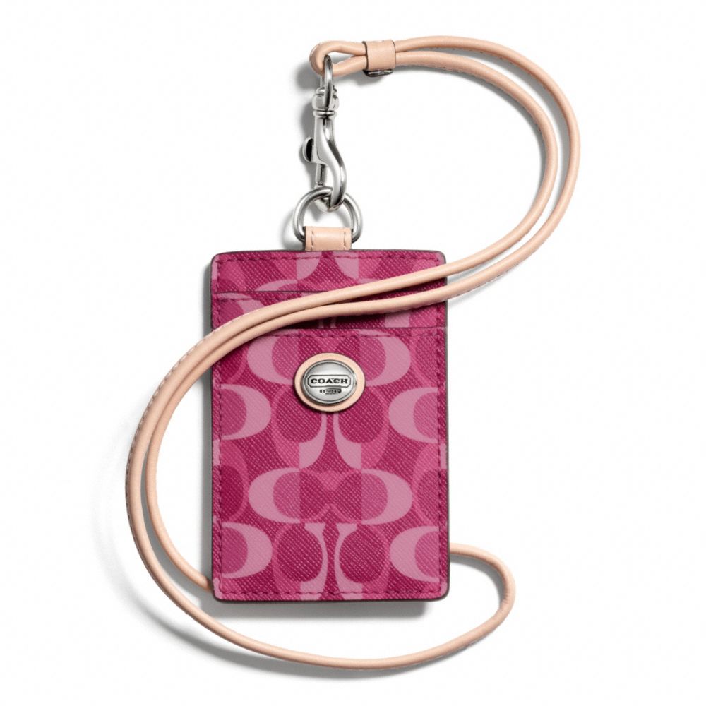 PEYTON DREAM C LANYARD ID - SILVER/BORDEAUX/TAN - COACH F66799