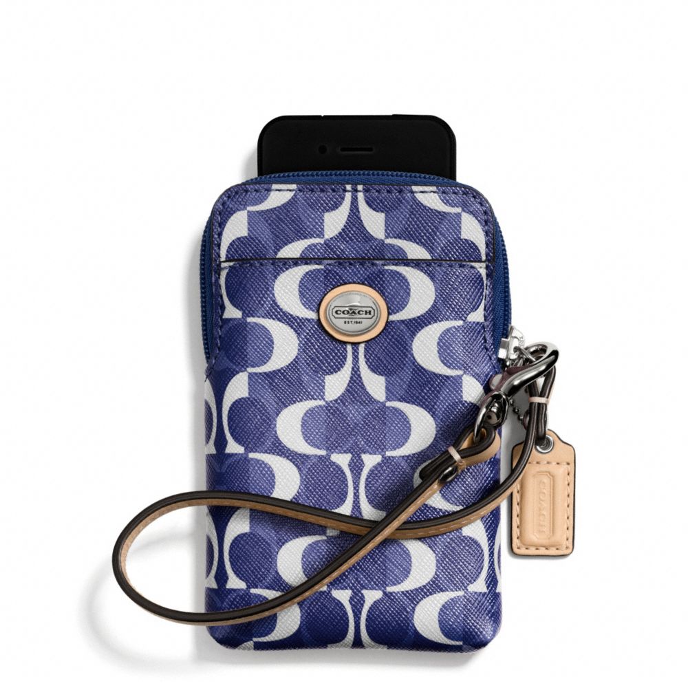 PEYTON DREAM C UNIVERSAL PHONE CASE - SILVER/NAVY/TAN - COACH F66803