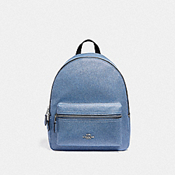 MEDIUM CHARLIE BACKPACK - F66853 - DENIM/SILVER