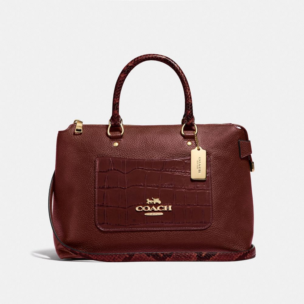 COACH F66886 Emma Satchel WINE/IMITATION GOLD