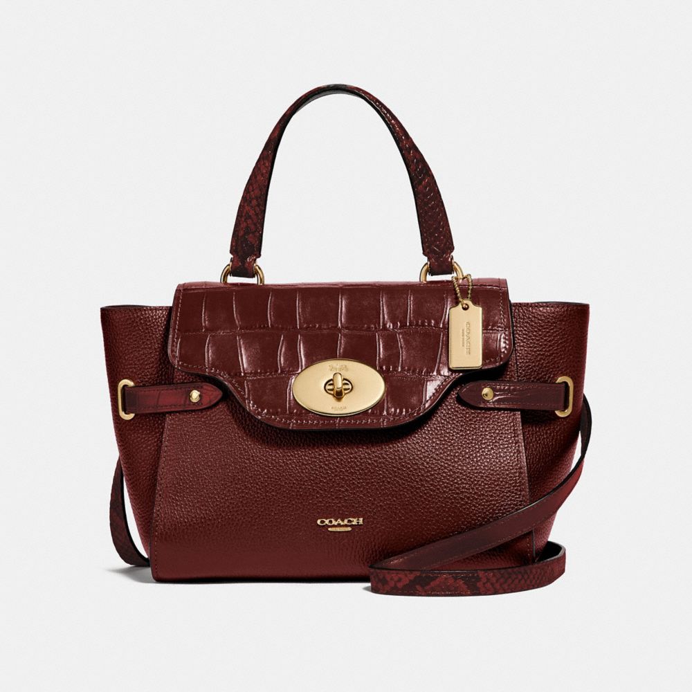 BLAKE FLAP CARRYALL - WINE/IMITATION GOLD - COACH F66887