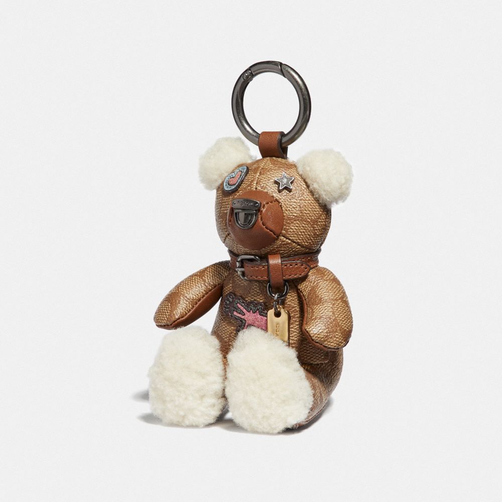 KEITH HARING PATCHES BEAR BAG CHARM - KHAKI/BLACK - COACH F66903