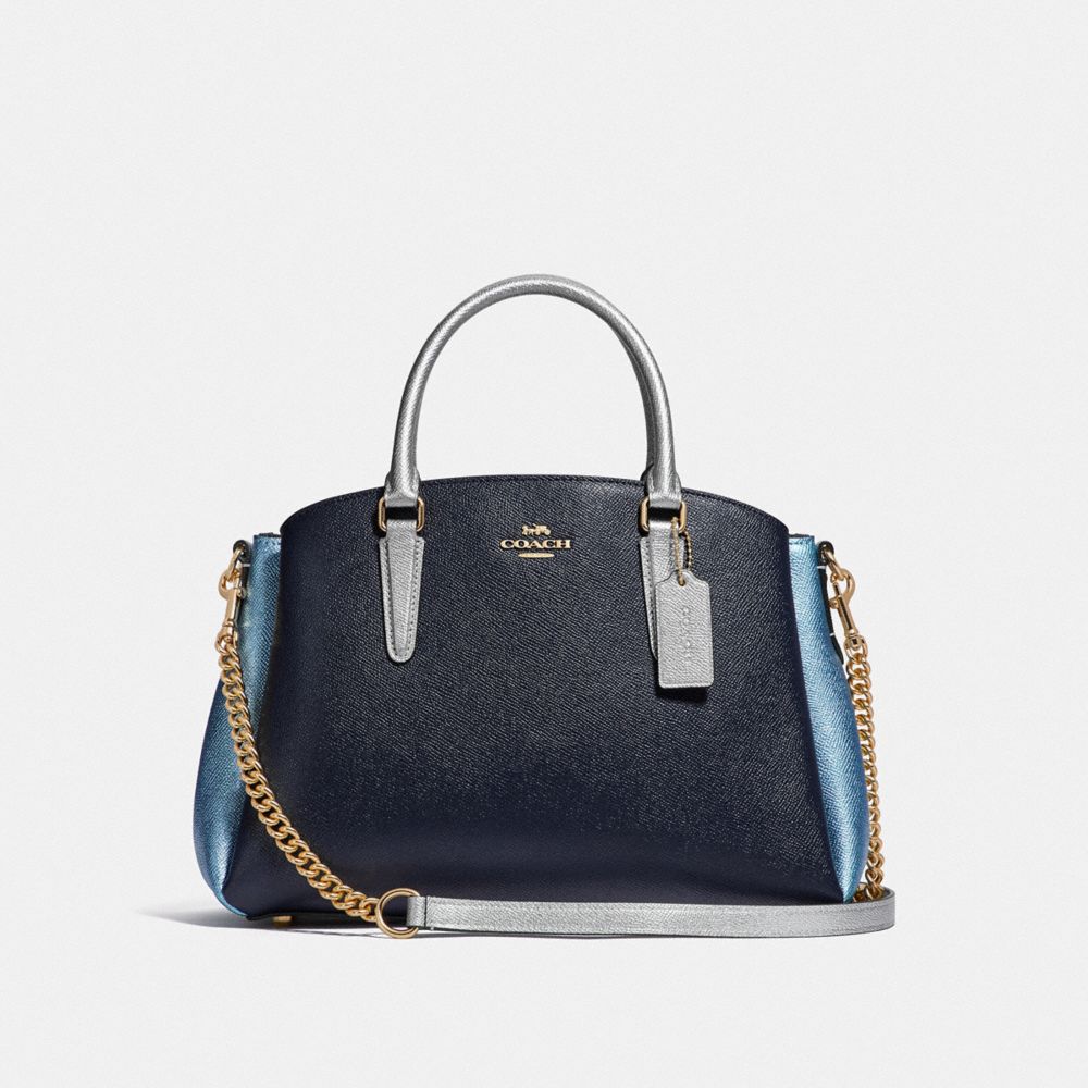 COACH F66910 SAGE CARRYALL IN COLORBLOCK MIDNIGHT-MULTI/IMITATION-GOLD