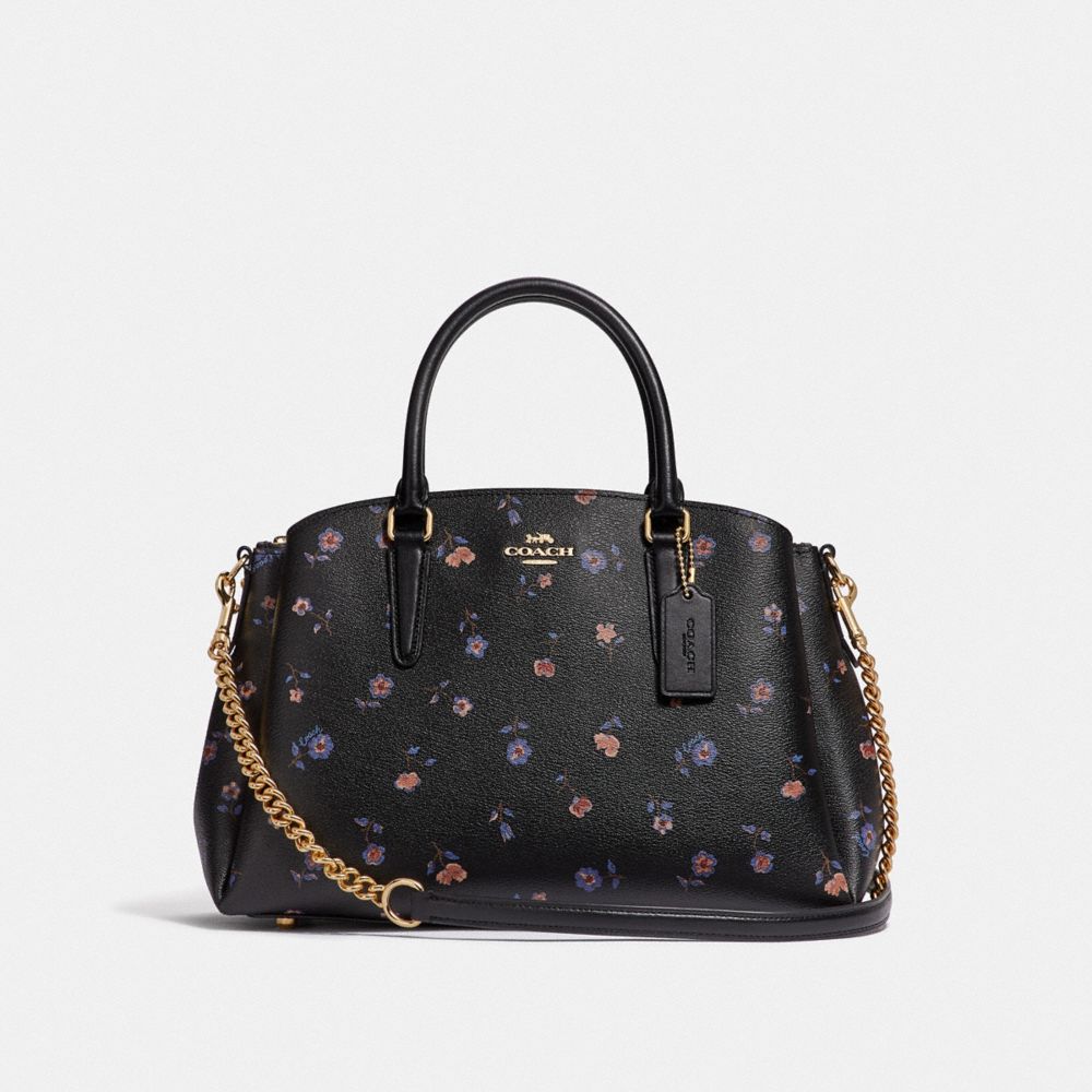 COACH F66921 SAGE CARRYALL WITH VINTAGE PRAIRIE PRINT BLACK/MULTI/IMITATION GOLD