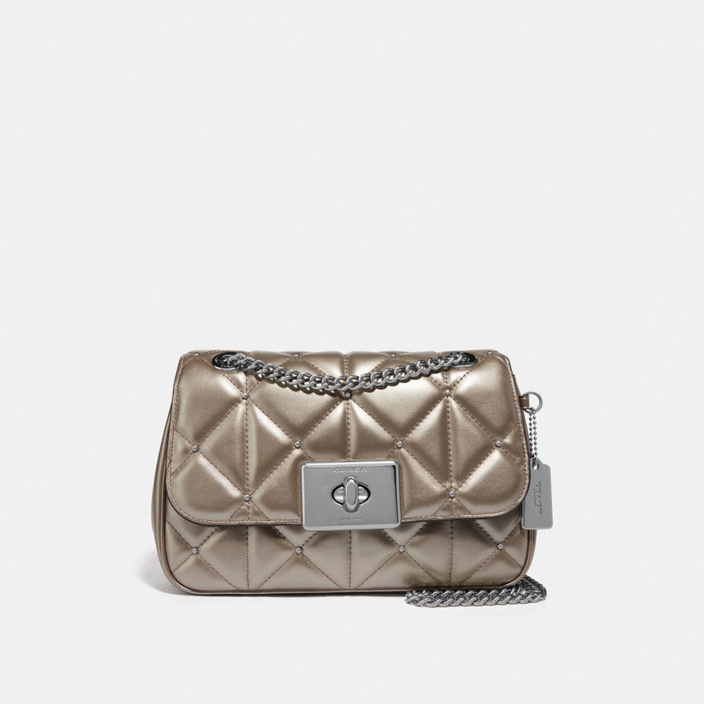 CASSIDY CROSSBODY WITH STUDDED DIAMOND QUILTING - PLATINUM/SILVER - COACH F66923