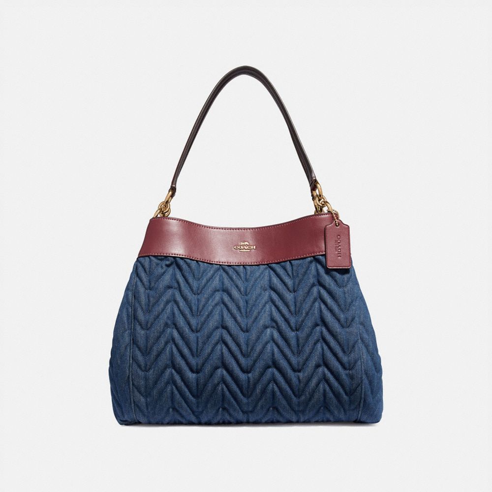 LEXY SHOULDER BAG WITH QUILTING - DENIM/LIGHT GOLD - COACH F66925