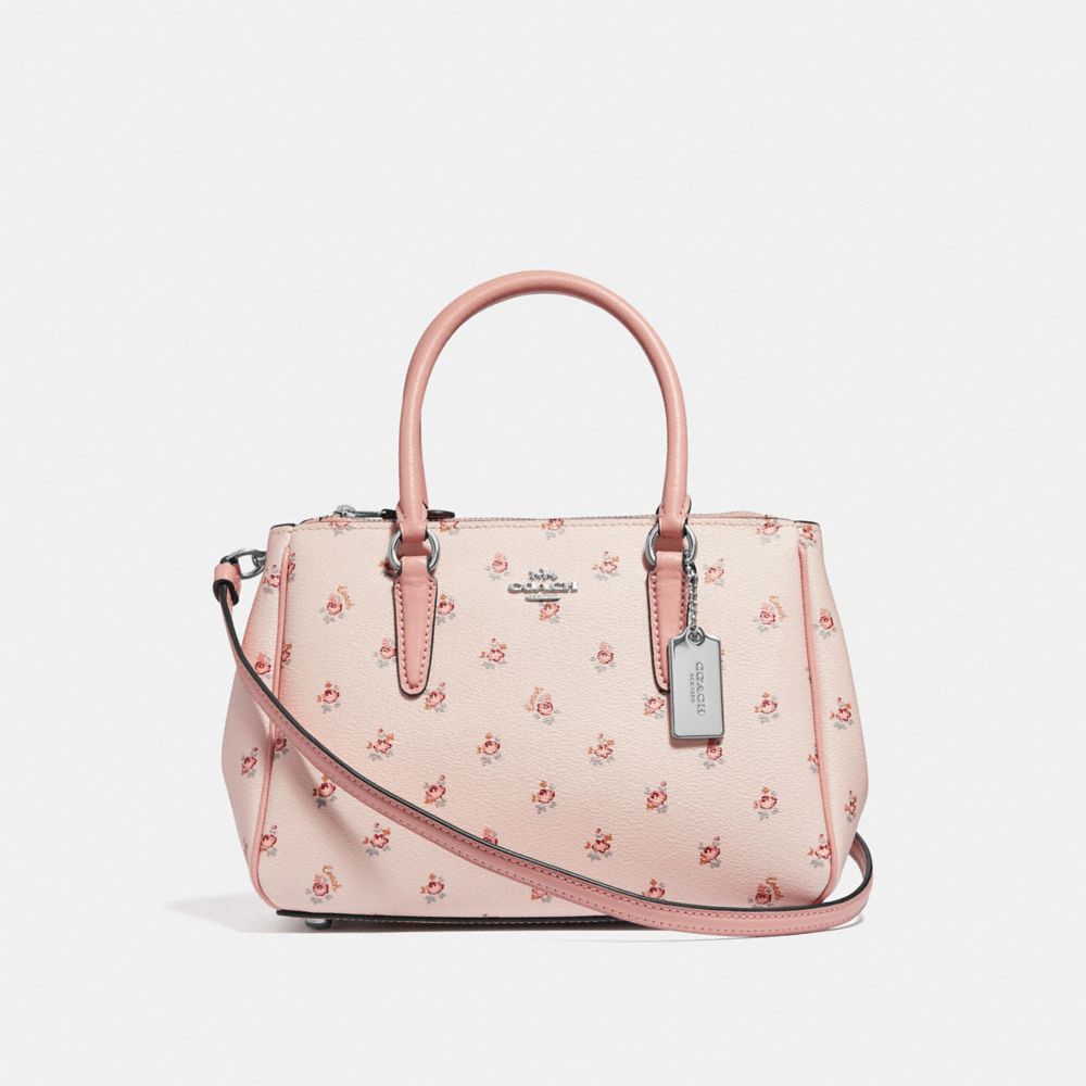 COACH F66928 - MINI SURREY CARRYALL WITH FLORAL DITSY PRINT LIGHT PINK MULTI/SILVER