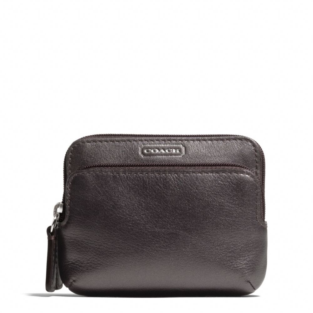 CAMPBELL LEATHER DOUBLE ZIP COIN WALLET COACH F66938