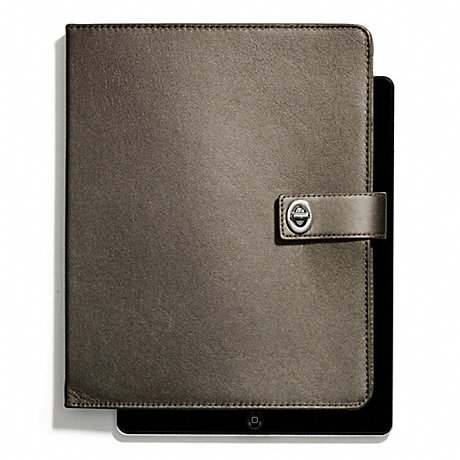 COACH F66963 OCCASION METALLIC LEATHER TURNLOCK IPAD CASE ONE-COLOR