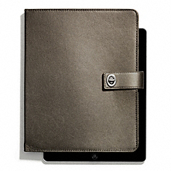 OCCASION METALLIC LEATHER TURNLOCK IPAD CASE COACH F66963