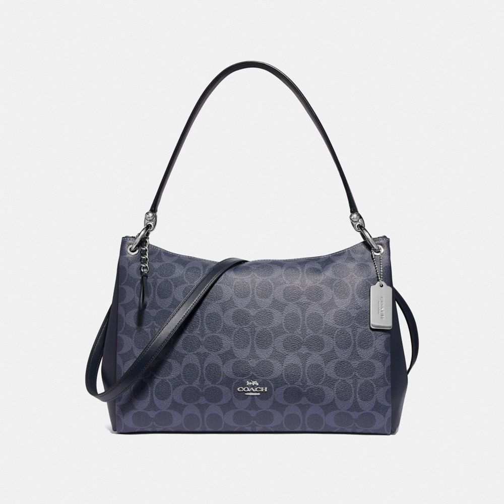 MIA SHOULDER BAG IN SIGNATURE CANVAS - DENIM/SILVER - COACH F66973