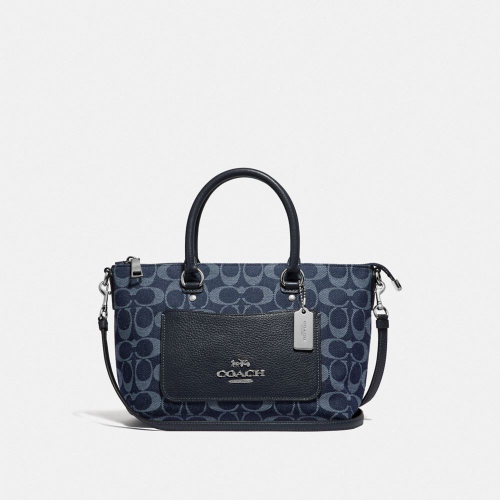 COACH F66974 MINI EMMA SATCHEL IN SIGNATURE DENIM DENIM/SILVER